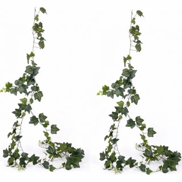Bellatio Flowers & Plants Kunstplant Hedera klimop - 2x - 205 cm - voor binnen - groene kunstplanten decoraties