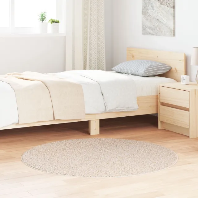vidaXL Antislip - Shaggy - Tapijt - Crèmekleurig - 120 - x - 120 - cm - PP