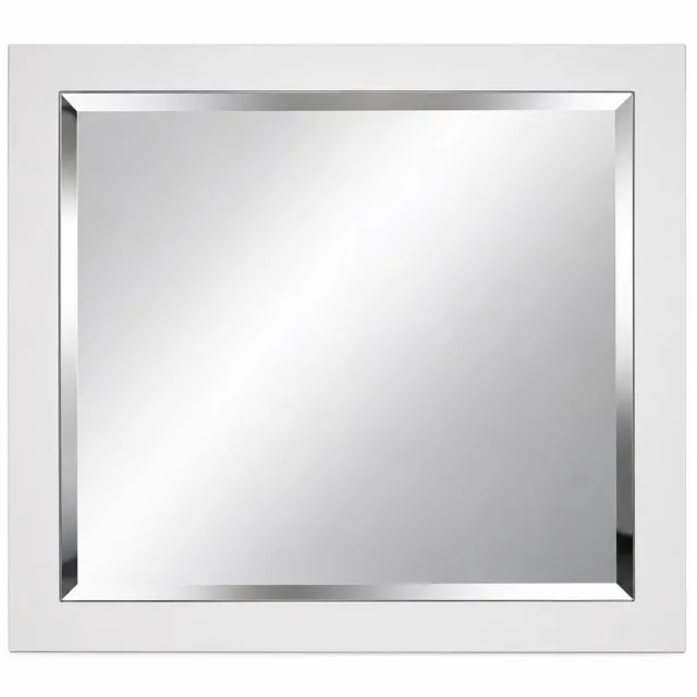 Moozstore Set van 3 Decoratieve Spiegels 50 x 50 cm – Vierkante Wandspiegels – Wit – Voor Wand & Dressoir – Modern