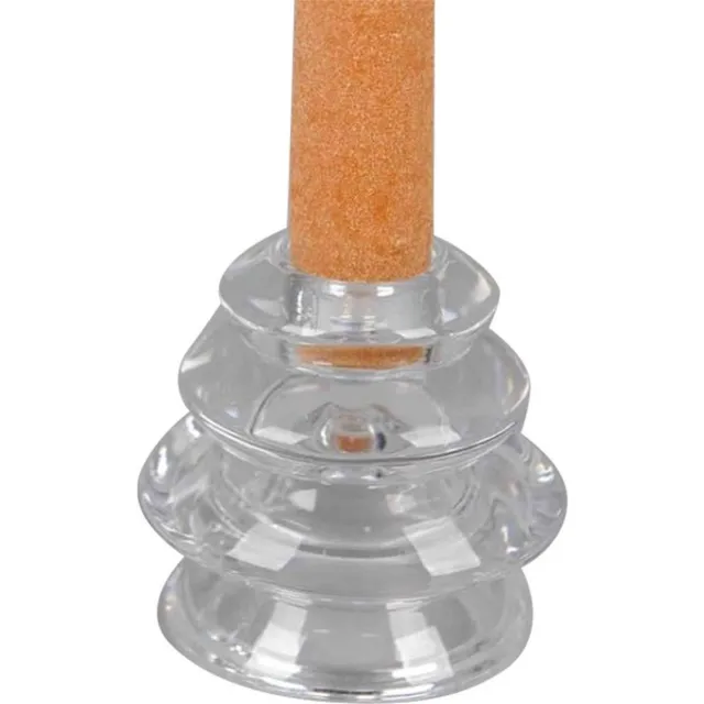 Rasteli Kandelaar - Kaarsenhouder - Ø7,5xH 9.8cm - glazen kerstboom kandelaar voor tafelkaars - levering zonder kaarsen helder glas