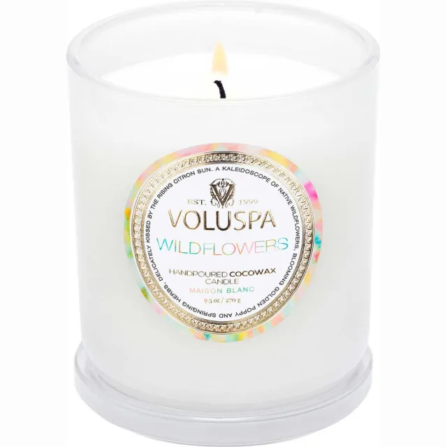 Voluspa Classic candle - Wildflowers - Geurkaars - Geschenkverpakking Wit
