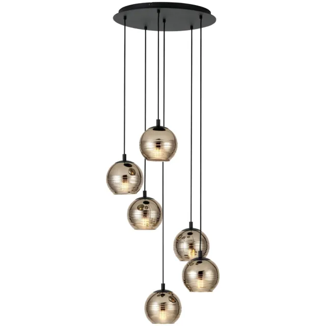 EGLO Stars of Light Lemorieta Hanglamp - E27 - 6-lichts - Ø 57 cm - Zwart|Goud Zwart;Goud;