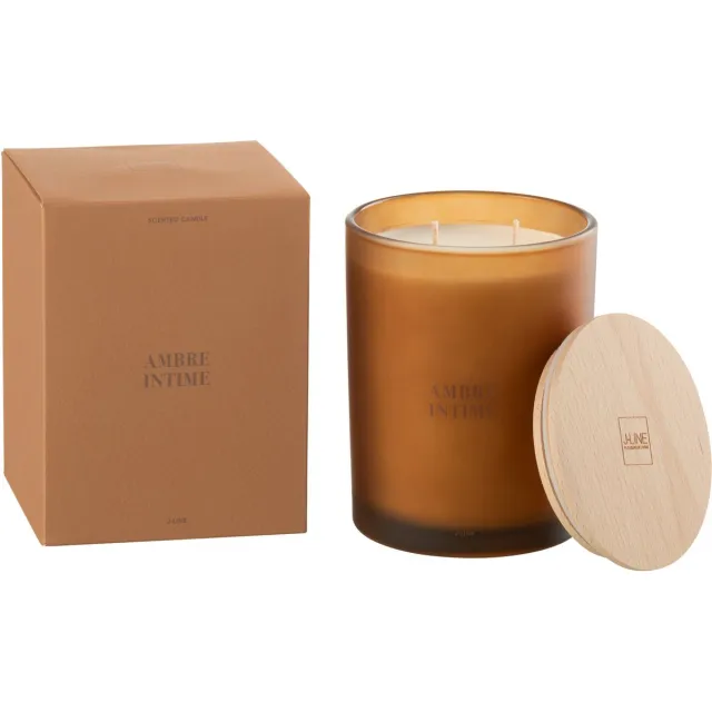 J-Line geurkaars Accords Essentiels - Ambre Intime - oker - 52U Geel