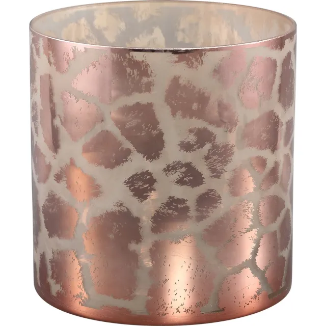 PTMD Desiree Windlicht Giraffe - H25 x Ø25 cm - Glas - Goud