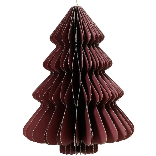Kaemingk Kersthanger kerstboom maroon glitter 20 cm