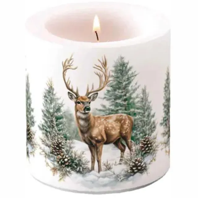 Ambiente Kaars - Small - 35 branduren - Winter Stag Wit
