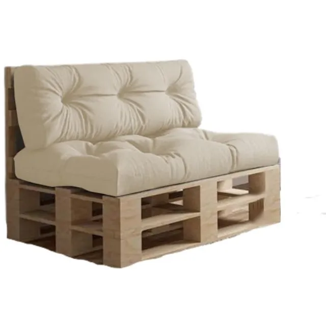 Famanu Palletkussens, waterdicht en waterafstotend, palletbekleding voor palletmeubelen, set van 2, crème, in verschillende maten en kleuren