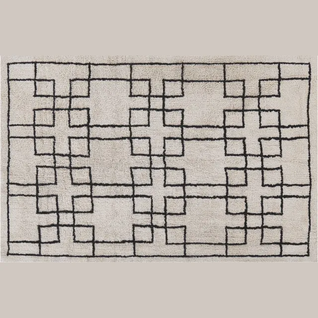 Beliani TURHAL - Laagpolig vloerkleed - Beige - 160 x 230 cm - Katoen