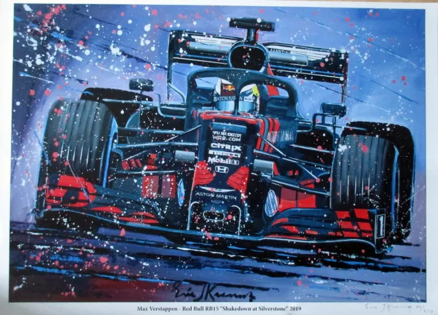 Eric Jan Kremer Max Verstappen - Shakedown At Silverstone Red Bull RB 15 2019 - Eric Jan Kremer - Red Bull Honda Rood/Zwart