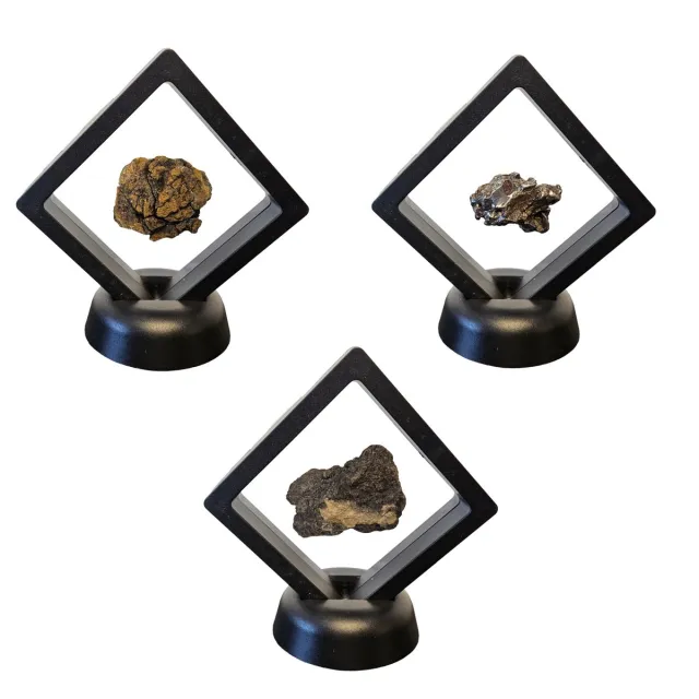 GreatGift Meteorieten Set - Geleverd met Certificaat - Campo Del Cielo - Al Haggounia 001 - Sericho - Uniek cadeau voor hem - Vaderdag - De ruimte - Atrologie Steen