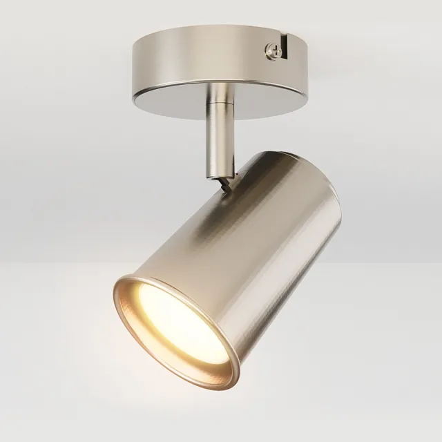 HOFTRONIC Riga RVS LED plafondlamp 1 spot – kantelbaar en draaibaar – opbouwspot RVS – GU10 - 2700K warm wit - Plafondspot - IP20 - woonkamer en gang