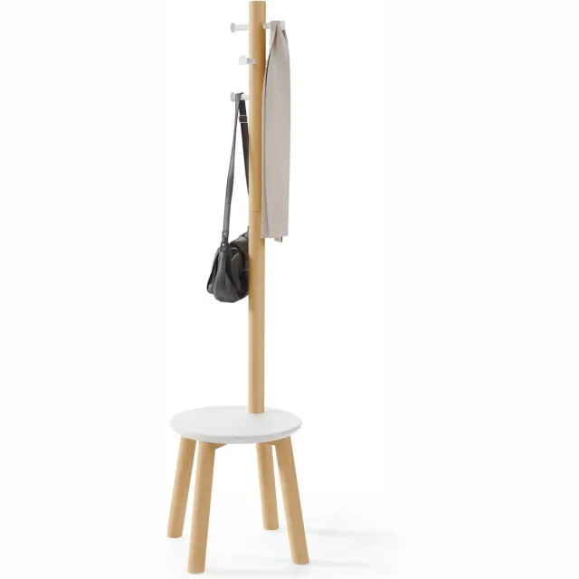 Umbra Pillar kapstok met kruk Wit/Naturel (Wit)