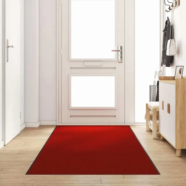 vidaXL Deurmat Anders Rood en Zwart 120 x 400 cm Polyamide en PVC