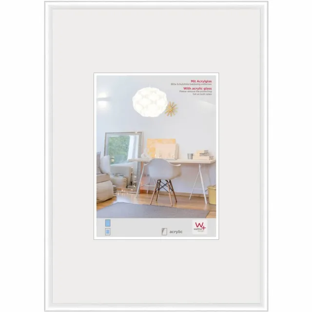 Walther New Lifestyle - Kunststof lijst - Fotoformaat 42x59,4 cm (DIN A2) - Kunstglas - Wit