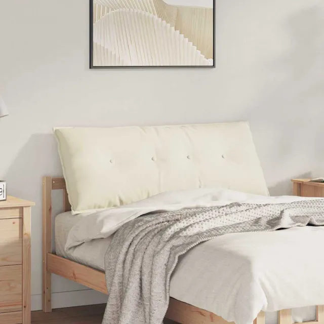 vidaXL Rugkussen Crèmekleurig 120 x 50 x 19 cm Katoen Stof