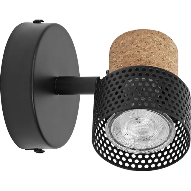 LEDVANCE DECOR SPOT CORK, 1 x 3,4W, 230lm, zwart, spot, verstelbare koppen, veelzijdig gebruik, interieurspot, vervangbare ledlampen, warm witte lichtkleur, GU10