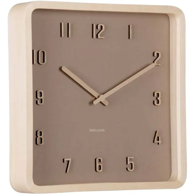 Karlsson Wandklok Nervadura - Zachtbruin - 5.3x26x26cm - Wandklok Modern