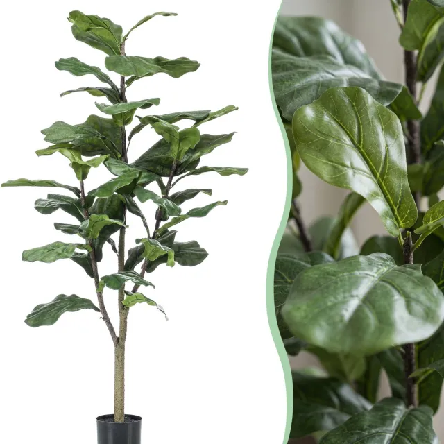 Green Harmony Plants Kunstplant - Ficus Lyrata - Tabaksplant - 125 cm Green