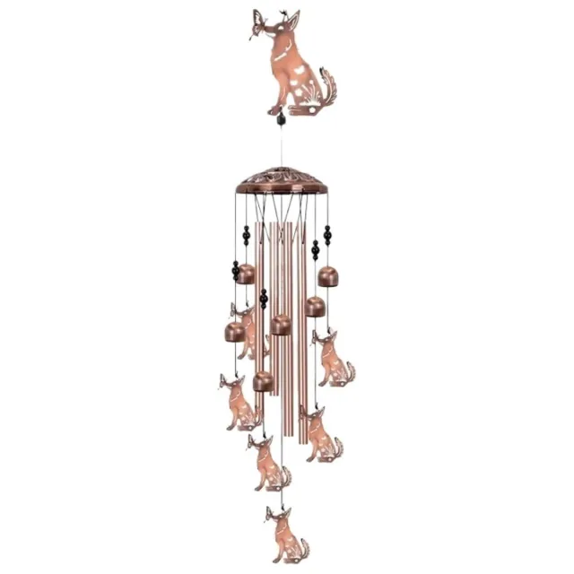 carmdering Windgong - Metal Windgong - Buiten Windgong - Vos, roze goud, 35 inch (89 cm) - Aluminium en nylon, waterbestendig, roestvrij - Geprecies gestemd - Voor tuin, terras en balkon - Cadeau voor geluk en liefde