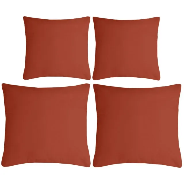 Stof Textile sierkussen Nelson - set 4x - terracotta - 2 formaten - bank kussens - polyester Terracotta bruin