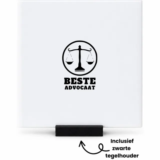 Hacebo advocaat tegeltje met tegelhouder - Advocaat - advocaat cadeau - tegeltjes met tekst - Leuk cadeau voor je vriend om te geven - bedankt voor alle hulp - verjaardag advocaat - spreuktegels - 10.8x10.8 CM Wit