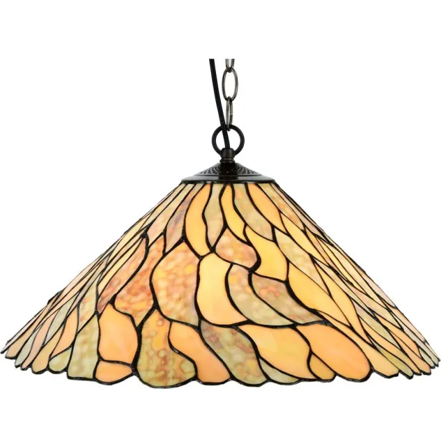 Coloured by Art Tiffany Hanglamp Jade 3x E-27 - Art Deco Trade Oker