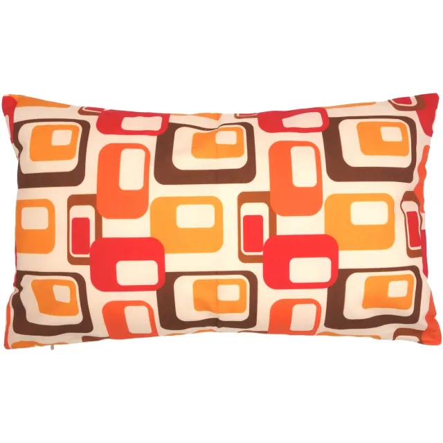 De Kussenkraam Kussenhoes Retro Squares beige - 30 x 50 cm - Exclusief binnenkussen