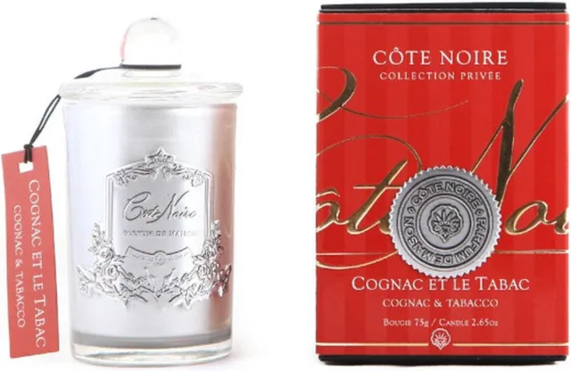 Cote Noire Geurkaars Cognac & Tabacco 75gr zilver - Cote Noire