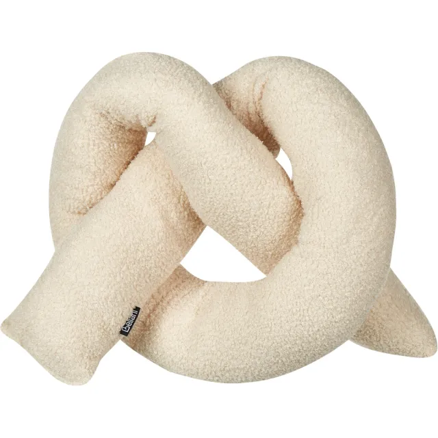 Beliani GLADIOLUS - Knoopkussen - Beige - Teddystof
