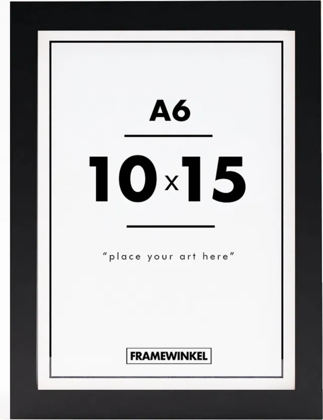 Framewinkel Fotolijst - Framewinkel - Premium Hout - Fotomaat 10x15 cm (A6) - Posterlijst - Fotolijstje - Zwart