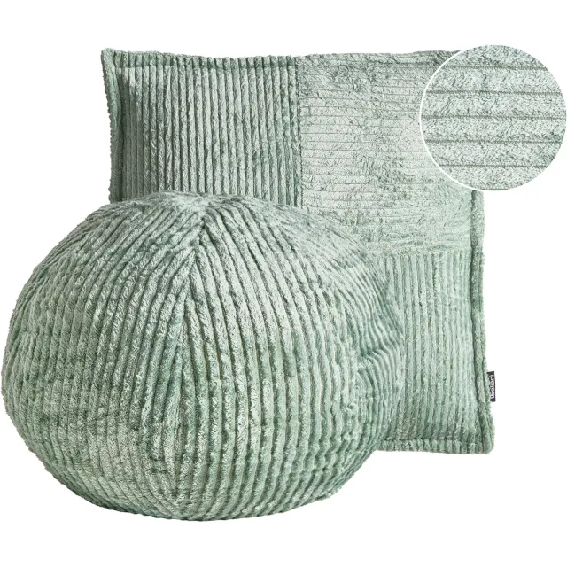 Beliani MARANTA - Sierkussen set van 2 - Groen - Corduroy