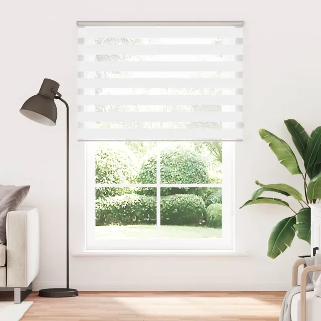 vidaXL Zebra rolgordijn 155x200 cm stofbreedte 150,9cm polyester wit