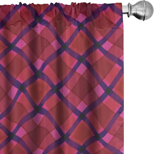 ABAKUHAUS Geometrische diagonale gordijnen – 2-delige set 75x175 cm – Groen