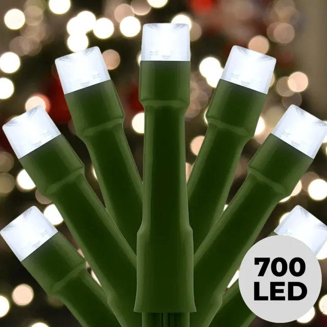 Lomera Kerstboomverlichting - Kerstverlichting - Kerstlampjes Buiten - 700 LED Lampjes - 14 Meter - Koelwit Licht - Lichtfuncties - Geheugen - Timerfunctie - Ip44 - Binnen en Buiten - Kerstboomverlichting - 8 Lichtfuncties