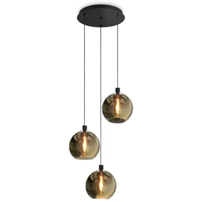 EGLO Hanglamp Cesenatico Glas Goud ⌀42,6cm 3xe27 Zwart;Goud;