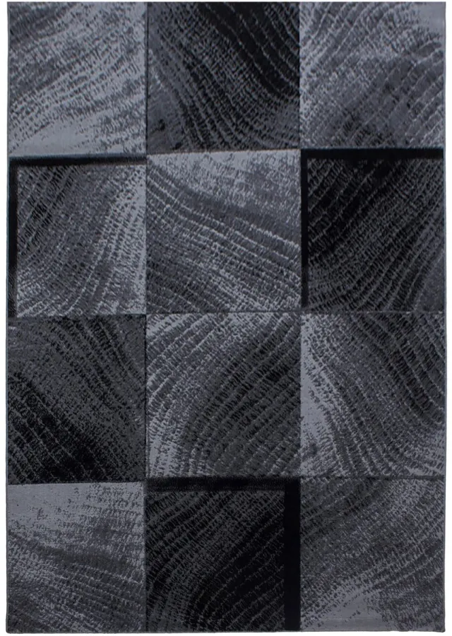 Plus Vloerkleed – Grijs – Patchwork Design – Laagpolig – 140x200 cm
