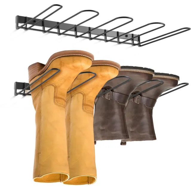 Ibenzoa Slim Ontworpen Metalen Wandmontage Schoenenrek Set voor Efficiënte Opbergruimte van Laarzen en Schoenen zwart