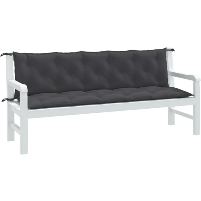 vidaXL Tuinbankkussens 2 st 180x50x7 cm stof gemêleerd antracietkleur Anthraciet