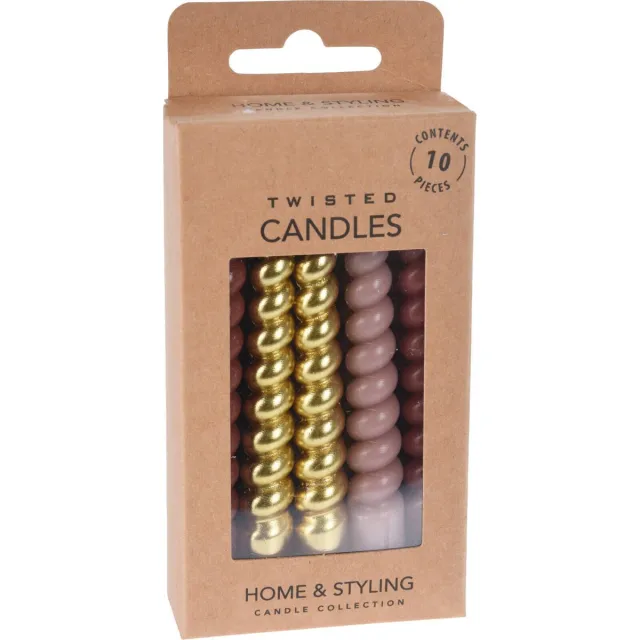 Home&Styling collections Spiraalvormige kaarsen van paraffine, 10 cm veelkleurig