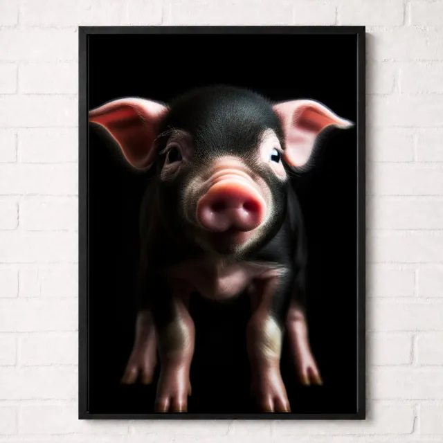 Kleurmedia Biggetje Poster - Boerderijdieren Collectie - Dieren Posters - A1+ 61 x 91,5 cm Roze