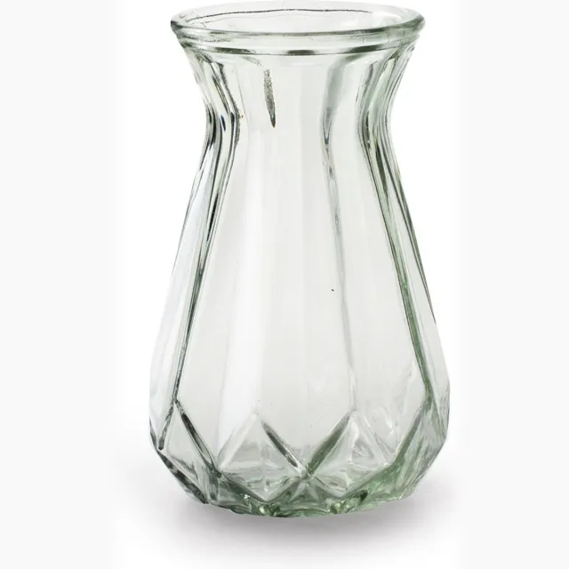 Jodeco Bloemenvaas - Stijlvol model - helder/transparant glas - H15 x D10 cm