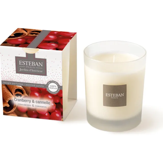 Esteban Cranberry et Cannelle Geurkaars 170g Wit