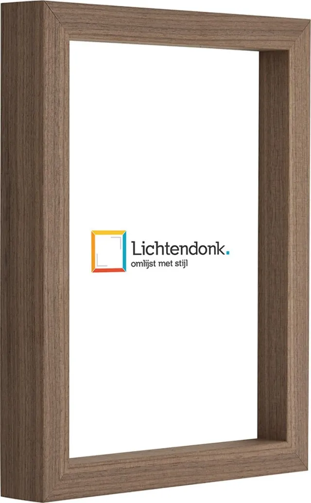 Lichtendonk Fotolijst - Walnoot - 3 cm hoog profiel - Fotomaat 20x25 - Ontspiegeld ACRYLITE® - Art.nr. 10106411620253 BruinBruin
