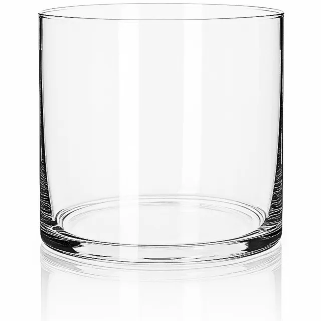 PureWorld Cylinder Vaas Cylia (15cm) - Ronde Decoratieve Vaas voor kaarsenzand - Cylinder vaas voor kaarsen, bloemen en decoratie Transparant