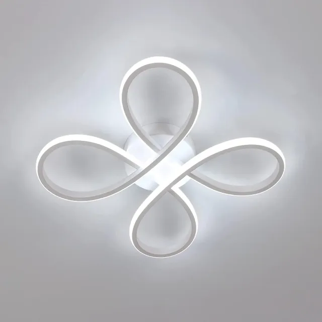Haobosic Bloemvormige LED - Aluminium Plafondlamp - Wit - 40W - Wit Licht