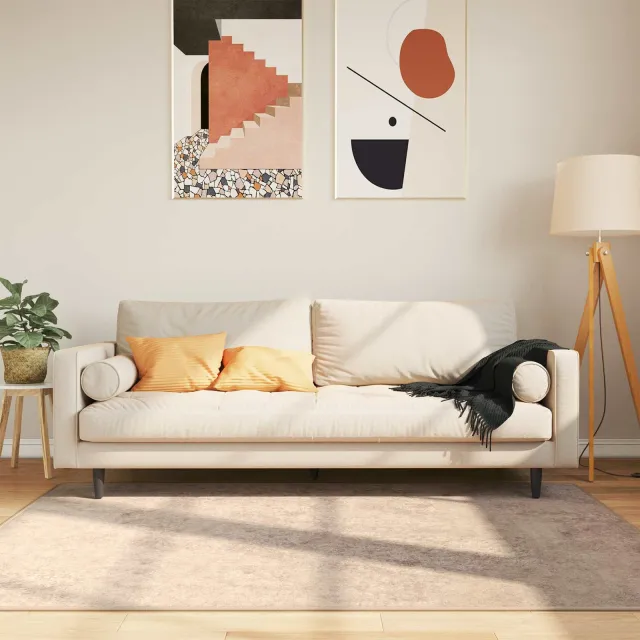 vidaXL Vloerkleedloper MARSA Beige 120 x 170 cm Polyester en PVC, foto 2