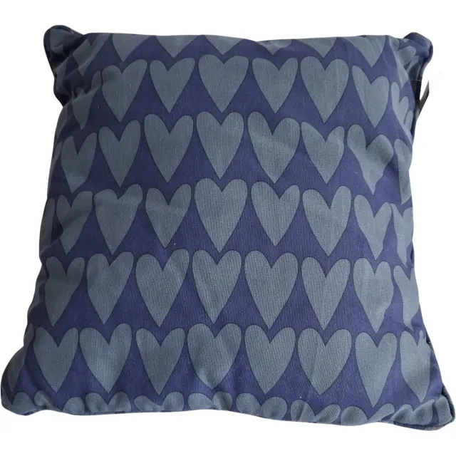 In The Mood Collection Mica Katja Hartjes-print Sierkussen 45x45 cm – Blauw – Decoratiekussen Donker blauw