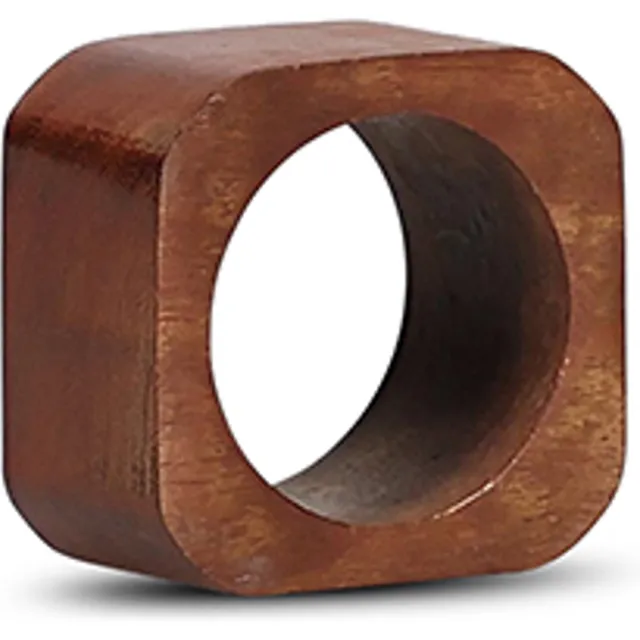 S&P Collection S|P Collection Servetring 4,5x4,5cm vierkant hout Moku - set/4 Dunkelbraun