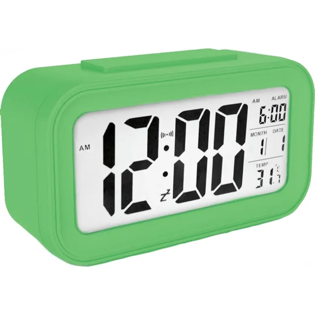 E-nest Jumada's Digitale Wekker - Alarmklok - Incl. Temperatuurmeter - Met Snooze & Verlichtingsfunctie - Groen