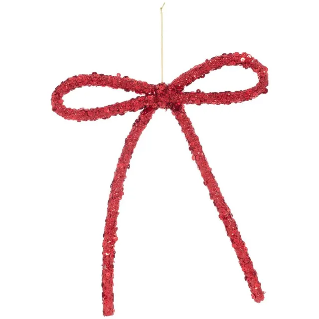 Feeric lights & Christmas Kerstboomversiering met rode en gouden strik, 28 cm Rouge